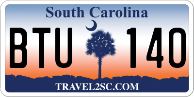 SC license plate BTU140