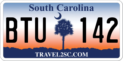 SC license plate BTU142