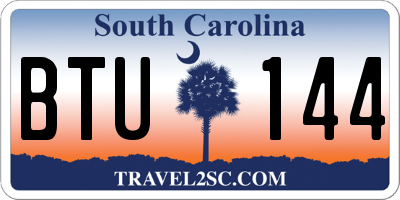 SC license plate BTU144