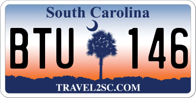 SC license plate BTU146