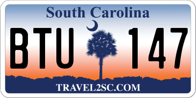 SC license plate BTU147