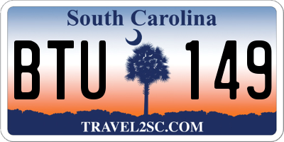SC license plate BTU149