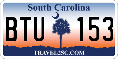 SC license plate BTU153