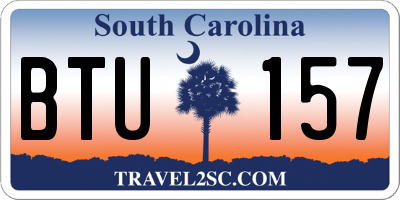 SC license plate BTU157