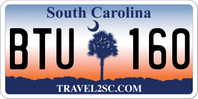SC license plate BTU160