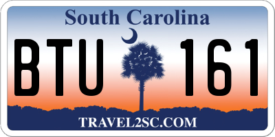 SC license plate BTU161