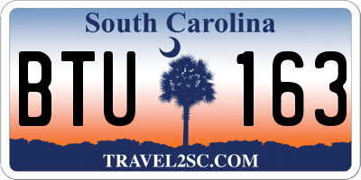 SC license plate BTU163