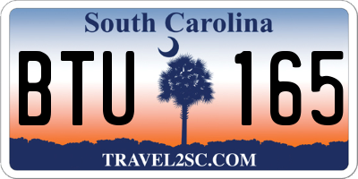 SC license plate BTU165