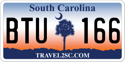 SC license plate BTU166