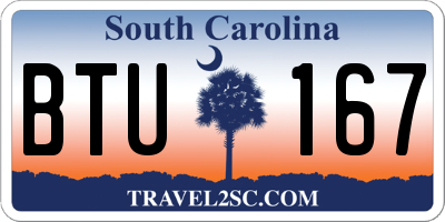 SC license plate BTU167