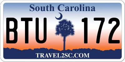 SC license plate BTU172
