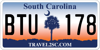 SC license plate BTU178