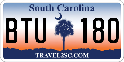 SC license plate BTU180