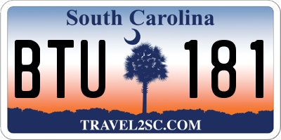 SC license plate BTU181