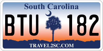 SC license plate BTU182