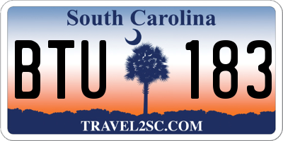 SC license plate BTU183