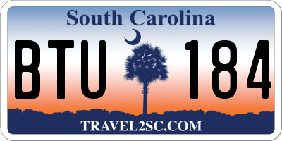 SC license plate BTU184