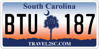 SC license plate BTU187