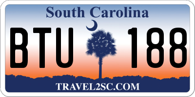 SC license plate BTU188