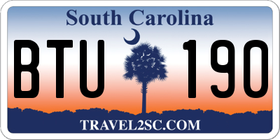 SC license plate BTU190