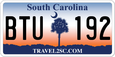 SC license plate BTU192