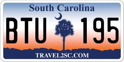 SC license plate BTU195