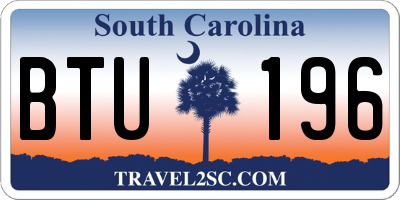 SC license plate BTU196