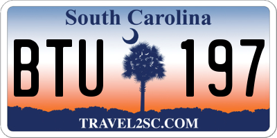SC license plate BTU197