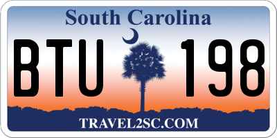 SC license plate BTU198