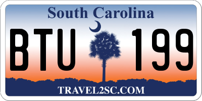 SC license plate BTU199