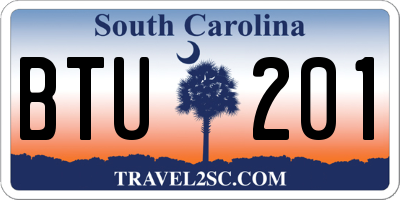 SC license plate BTU201