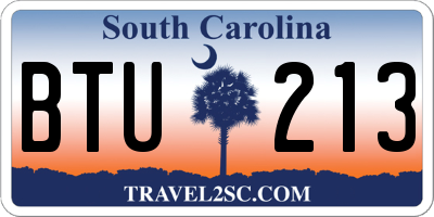 SC license plate BTU213