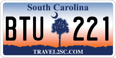 SC license plate BTU221