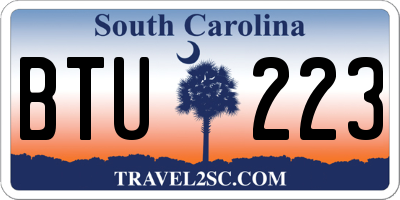 SC license plate BTU223