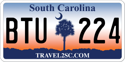 SC license plate BTU224