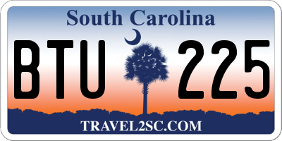 SC license plate BTU225