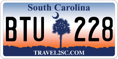 SC license plate BTU228