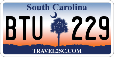 SC license plate BTU229
