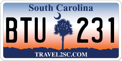 SC license plate BTU231