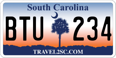 SC license plate BTU234
