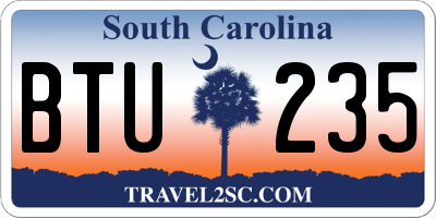 SC license plate BTU235
