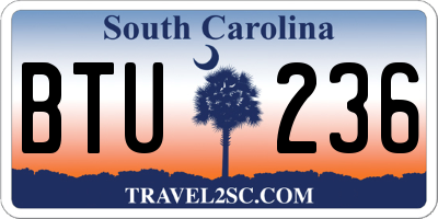 SC license plate BTU236