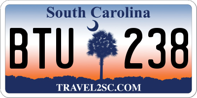 SC license plate BTU238