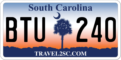 SC license plate BTU240