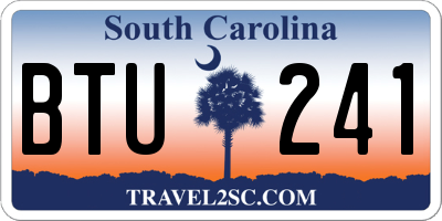 SC license plate BTU241