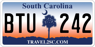 SC license plate BTU242