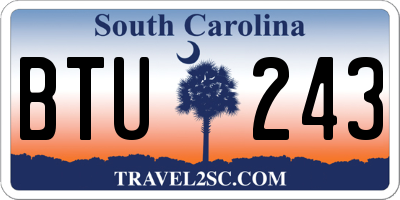 SC license plate BTU243