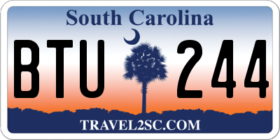 SC license plate BTU244