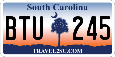 SC license plate BTU245