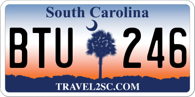 SC license plate BTU246